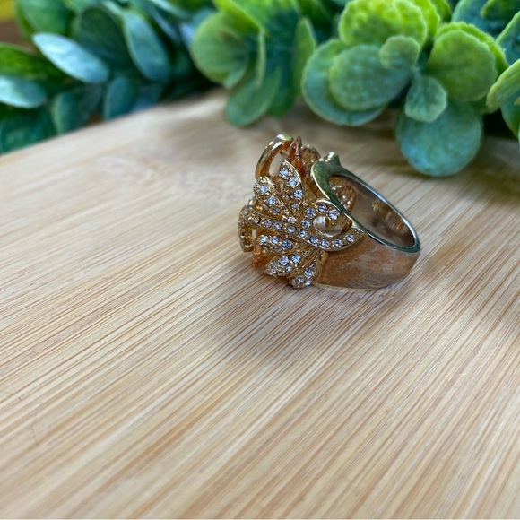 Vintage estate citrine costume ring size 7 - Picture 3 of 6